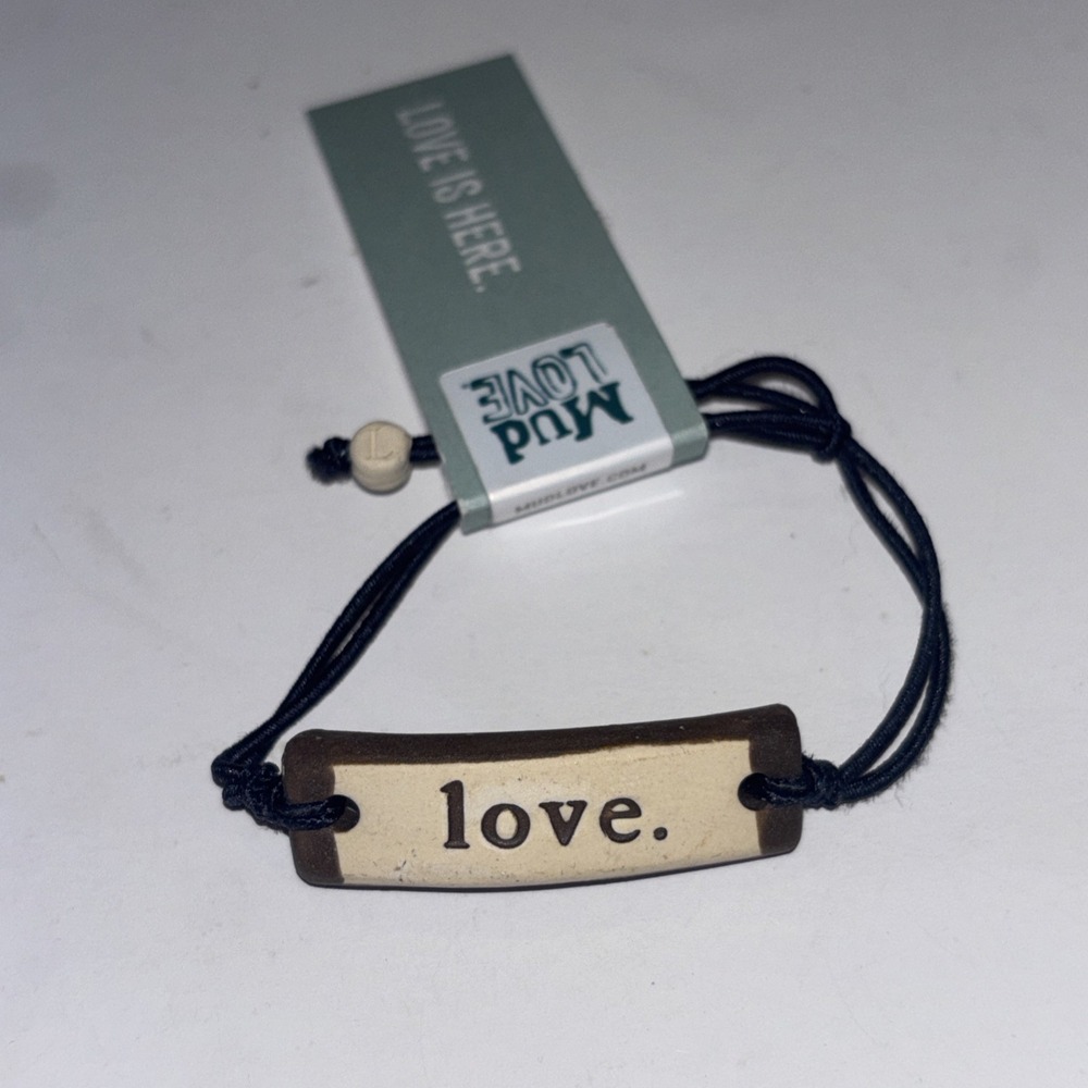 Mud Love "love." Bracelet by MudLove Inspirational Gift New Adjustable